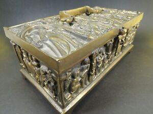 Art Nouveau Erhard Sohne Bronze Art Nouveau Jewelry Casket Box