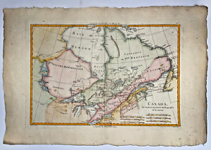 Canada Great Lakes 1788 Rigobert Bonne Antique Engraved Map 18th Century