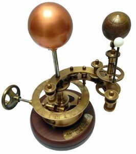 Antique Brass Orrery Solar System Sun Earth Moon Motion Scientific Research Mode