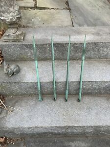 4 Antique Dodd Struthers Green Copper Lightning Rods 21 