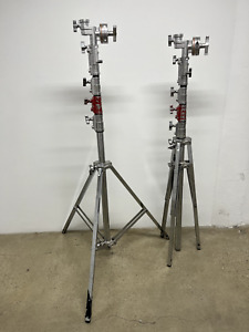  2 Triple Riser Steel Reflector Stands Each With A 4 1 2 Gobo Head 