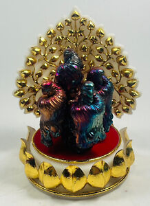 Magic Leklai Rainbow Naga Dragon Statue Protect Heal Amulet Natural Reiki Stone