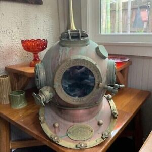 Antique Anchor Engineering Diving Divers Helmet Mark Vintage Morse Scuba Helmet