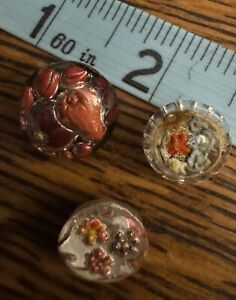3 Beautiful Paperweight Type Buttons