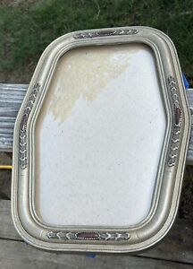 Antique Ornate Convex Bubble Glass Carved Wood Picture Frame 12x17 Arch Decor