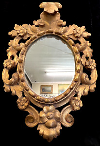 Antique Italian Rococo Ornate Gold Leaf Wall Mirror C1800 All Wood Carved Amazin