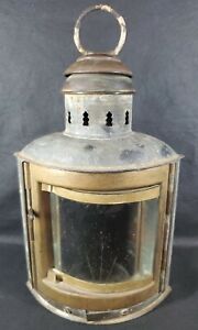 Perko Perkins Vintage Marine Lamp Co Brass Ship Lantern Wedge Corner Mount 12 