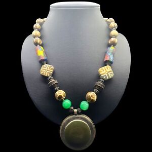 Ancient Roman Necklace With Glass Natural Stones