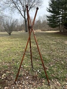 1920s Folding Hall Tree Rack Clothing Coat Hat Barber Entryway Stick And Ball