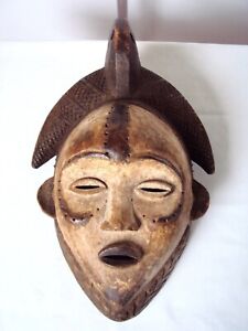Rare Antique Punu Vuvi Igbo Ijo Mask African Carving Statue Kaolin 