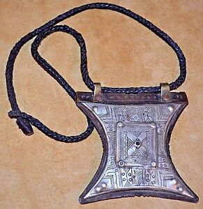 Antique Tuareg Talisman Tcherot Pendant Necklace Protective African Amulet Niger