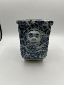 Chinese Porcelain Blue And White Porcelain Pot With 3d Face No Chips Or Cracks
