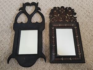 Set Of Two Authentic Vintage Wood Chipendale Eldred Wheeler Mirrors