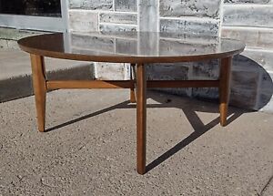 Vintage Mcm Mid Century Mersman Round Low Profile Formica Coffee Table