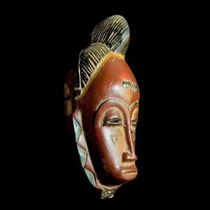 African Tribal Face Mask Wood Hand Carved Wall Hanging Tribal Guro Mask 9475
