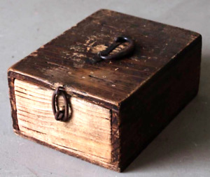 Junk Japanese Antique Meiji Period Wooden Box Zenibako Tansu Accessory Case Fs