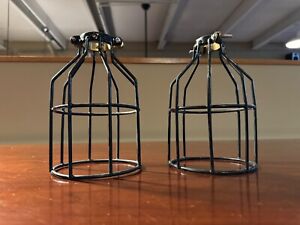 Vintage Antique Authentic Wire Cage Light Fixtures Industrial Contemporary 