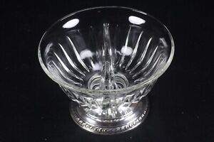 Sterling Silver Base By Laben Divided Glass Condiment Bowl