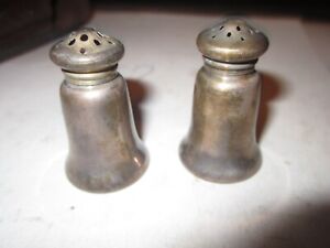 Small Vintage Sterling Silver Salt And Pepper Shakers A3136 1 3 4 Tall 1 Bas