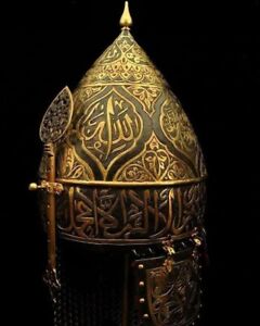 Medieval Ottoman Turkish Warrior Helmet Arabic Writing Islamic Helmet Turban
