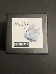 Pier 1 Penelope The Pig Art Glass When Pigs Fly Miniature In Original Box