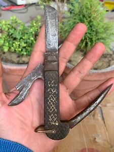 Vintage Rare Indian Army Marked 196 No Clasp Knife Folding Knife Pocket Knife