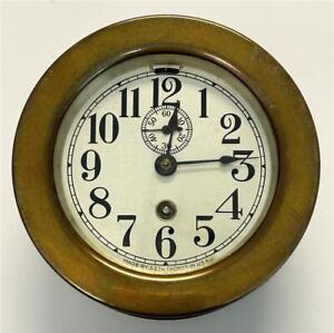 Seth Thomas No 3 Clock 3 3 4 Dial Maritime Brass Case Circa 1922