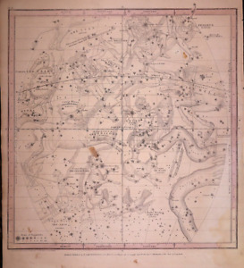 1835 Star Chart Constellations Cancer Gemini Taurus Map By Burrett 023