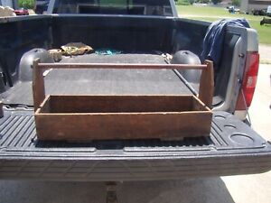 Primitive Wooden Handmade Tool Box Carrier Country Farm Table Center Piece 33 