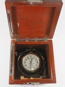 Rare Vintage Hamilton Watch Co Model 22 Chronometer Watch W Wooden Case