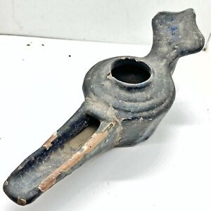 Ancient Middle Eastern Islamic Clay Pottery Artifact Oil Lamp C 900 1600ad B