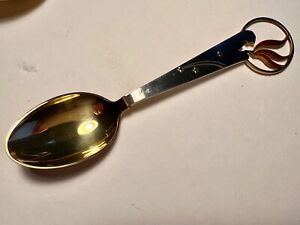 A Michelsen Sterling W Gold Wash Bowls Christmas Spoon 1933 Denmark