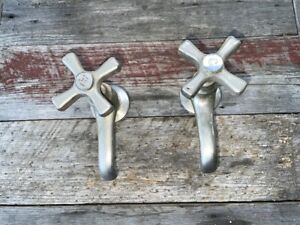 Set Of Vintage Standard Water Hot Cold Farm Sink Faucets