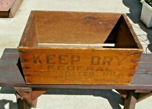 Antique Federal Evaporated Milk Wooden Crate For 4 Dozen 1940 S Seattle Wa Usa