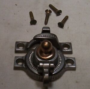 Antique Window Lock Cast Iron Brass 1875 Tea Pot Hardware Part Usa C84