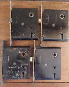 Lot Of 4 Vintage Antique Mortice Door Dead Bolt Locks Matching