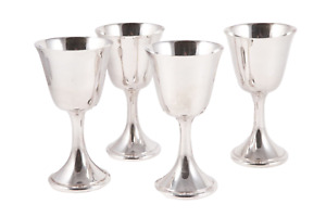 Set Of 4 Gorham Colonial Wine Goblets Ep Silver Plated 5 No Monogram Yc492
