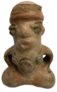 Pre Columbian Nayarit Painted Figure 7 X 5 With Damage Unique