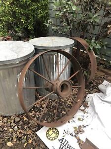 Antique Wrought Iron Wagon Wheels 2 Available Sold As Pair 150 Each 