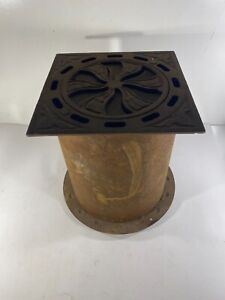Vtg Decorative Stove Pipe And Vent Cover Sliding Cast Iron Victorian Flu Grate