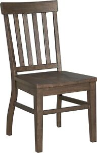 Dark Oak Side Chair Authentic Farmhouse Style Distressed Look Solid Wood Cons