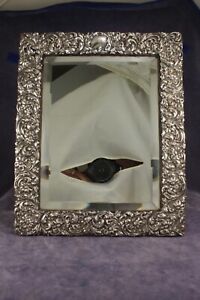 1900 Wm Devenport Art Nouveau 10 Sterling Silver Repousse Mirror Easel Frame