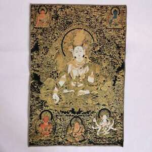36 Tibet Tibetan Cloth Silk White Tara Goddess Guanyin Kwan Yin Tangka Thangka