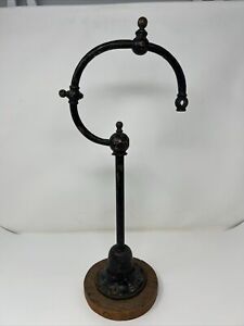 Antique Brass Single Arm Hanging Gas Light Chandelier Lamp Fixture To Restore
