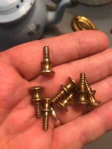 Rare 20th Century Solid Brass Small Federal Style Original Knobs Per Knob