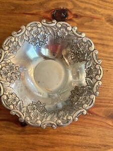 Vintage Silver Plate Ornate Bowl Holiday Imports