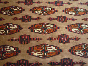 An Old Yomud Turcoman Oriental Rug Carpet 5ft X 3ft 9 