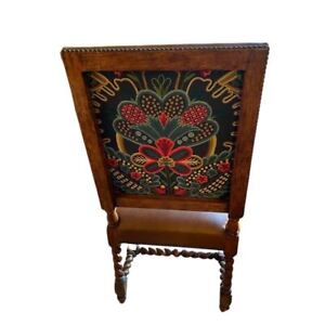 Spanish Style Barley Twist Dining Side Chairs