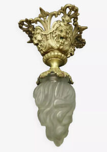 Large Ceiling Lamp Lion S Head Decor Louis Xvi Style Bronze French Antique