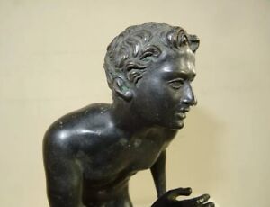 Exquisite Large 19th C Antique Grand Tour Bronze The Runner Of Herculaneum 
